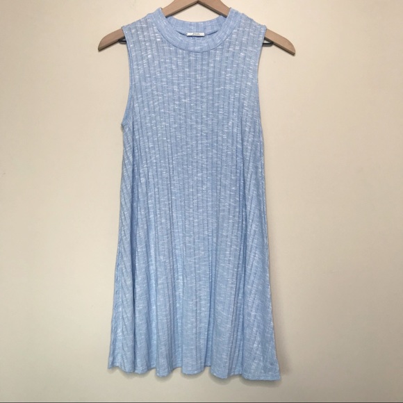 JODIFL Dresses & Skirts - Jodifl Ribbed Knit Sleeveless Mockneck Swing Dress